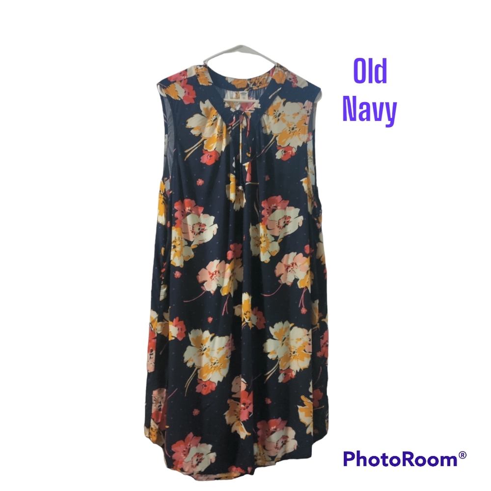 Old Navy Blue Floral Shift XXL